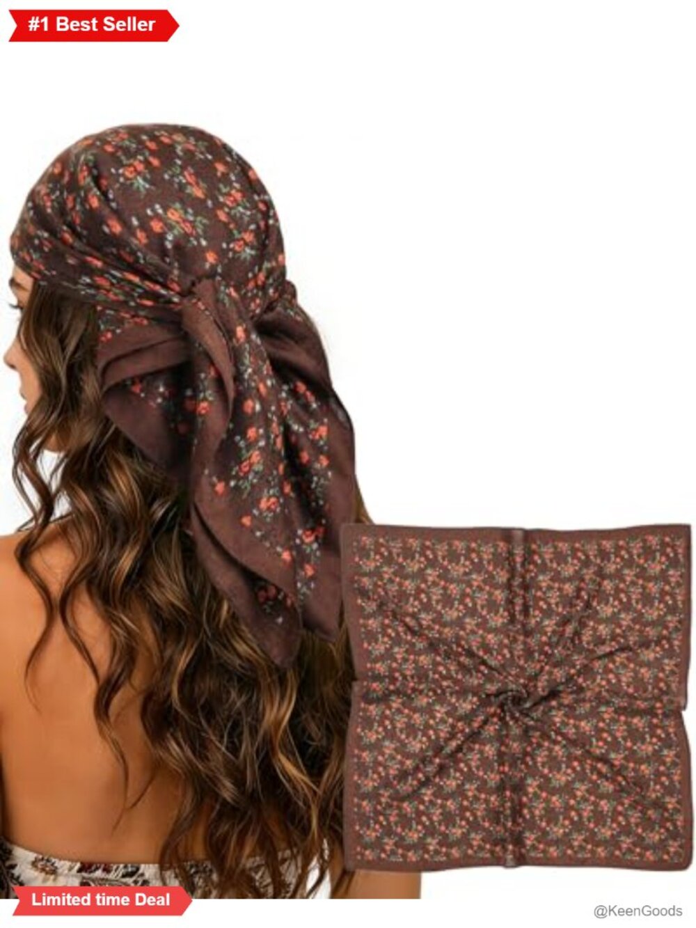 27.5" Square Silk-Touch Bandana Scarf Cotton Blend Hair Wrap Neckerchief
